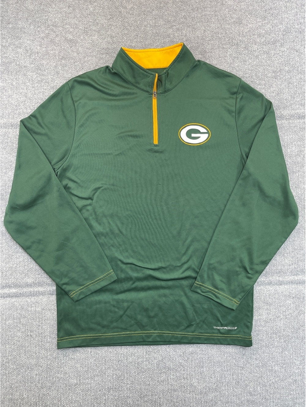 Majestic Green Bay Packers 1/4 Zip Pullover Jacket Mens Medium Therma Base Green